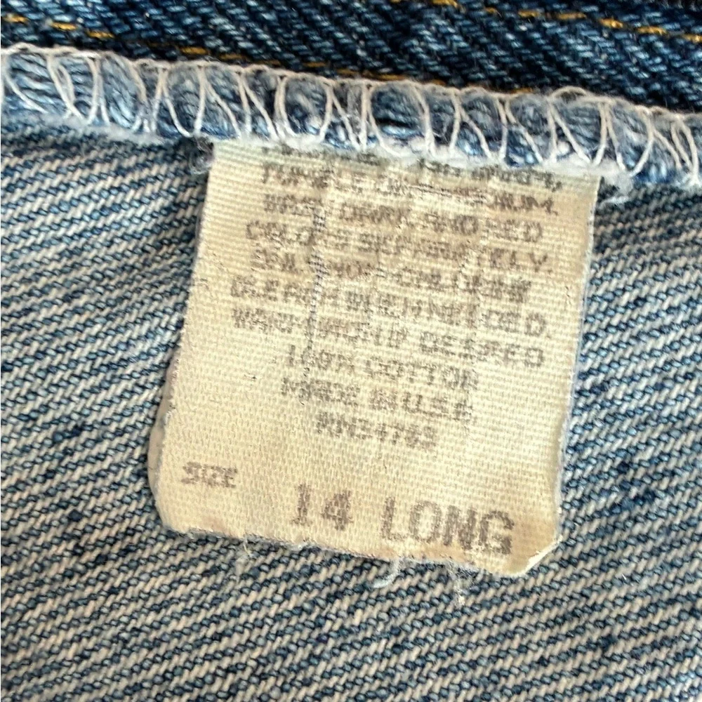 Vintage 90s Lee Women’s Jeans Size 14 Long High Rise Blue Denim USA Made - Picture 8 of 14